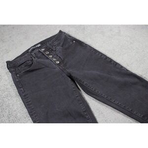 Veronica Beard Jeans Womens Black High Rise Exposed Button Fly Skinny Jeans
